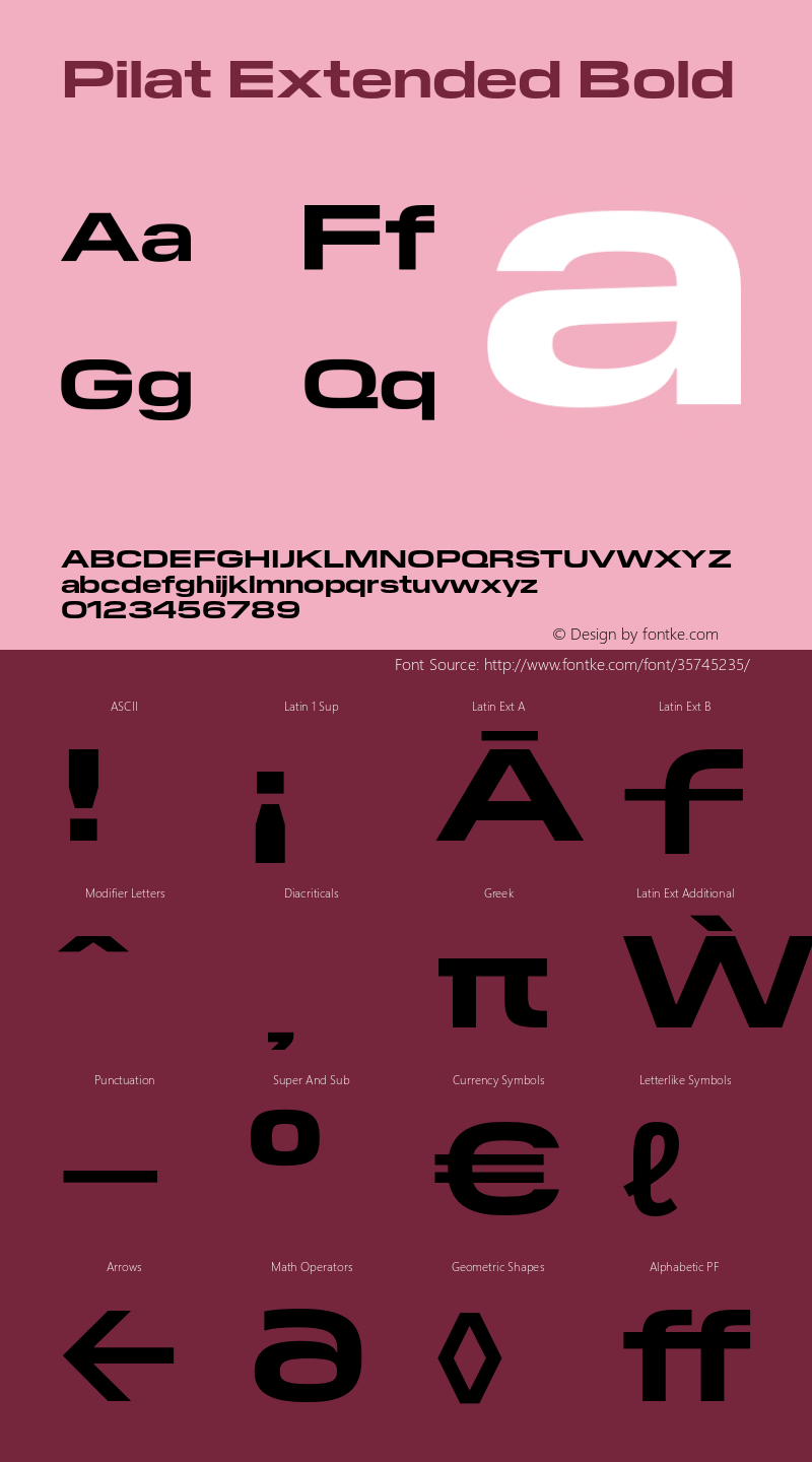 PilatExtended-Bold Version 1.0 | wf-rip DC20180710 Font Sample