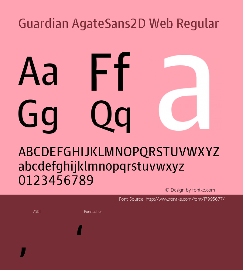 Guardian AgateSans2D Web Regular Version 001.002 2011 Font Sample