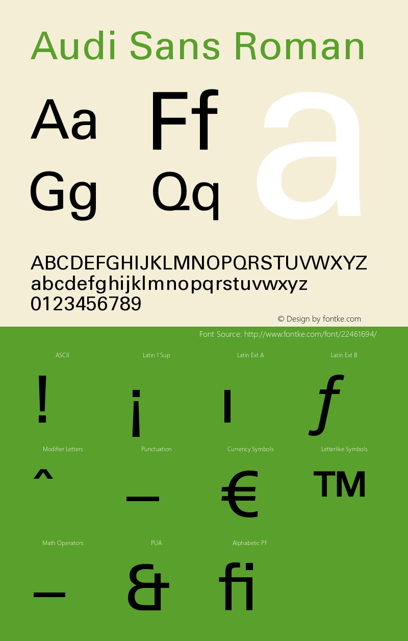 AudiSans-Roman 001.000 Font Sample