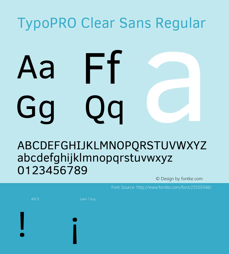 TypoPRO Clear Sans Version 1.00 Font Sample