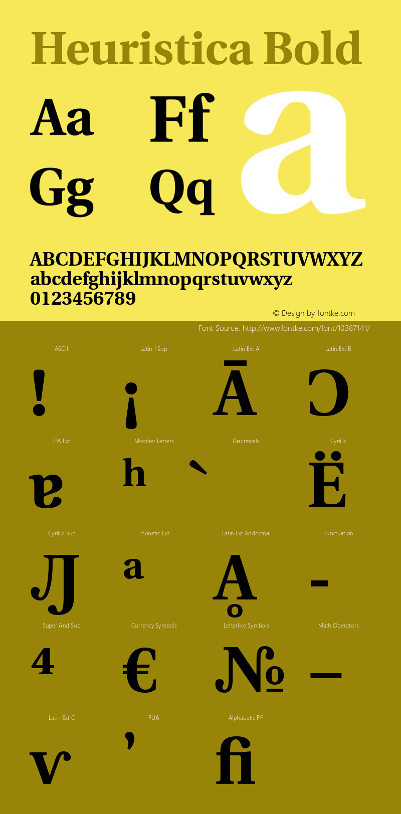 Heuristica Bold Version 0.2.2 Font Sample