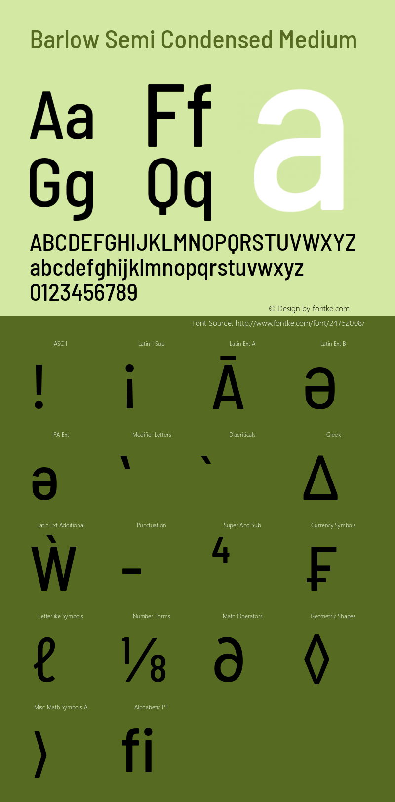 Barlow Semi Condensed Medium Version 1.300 Font Sample