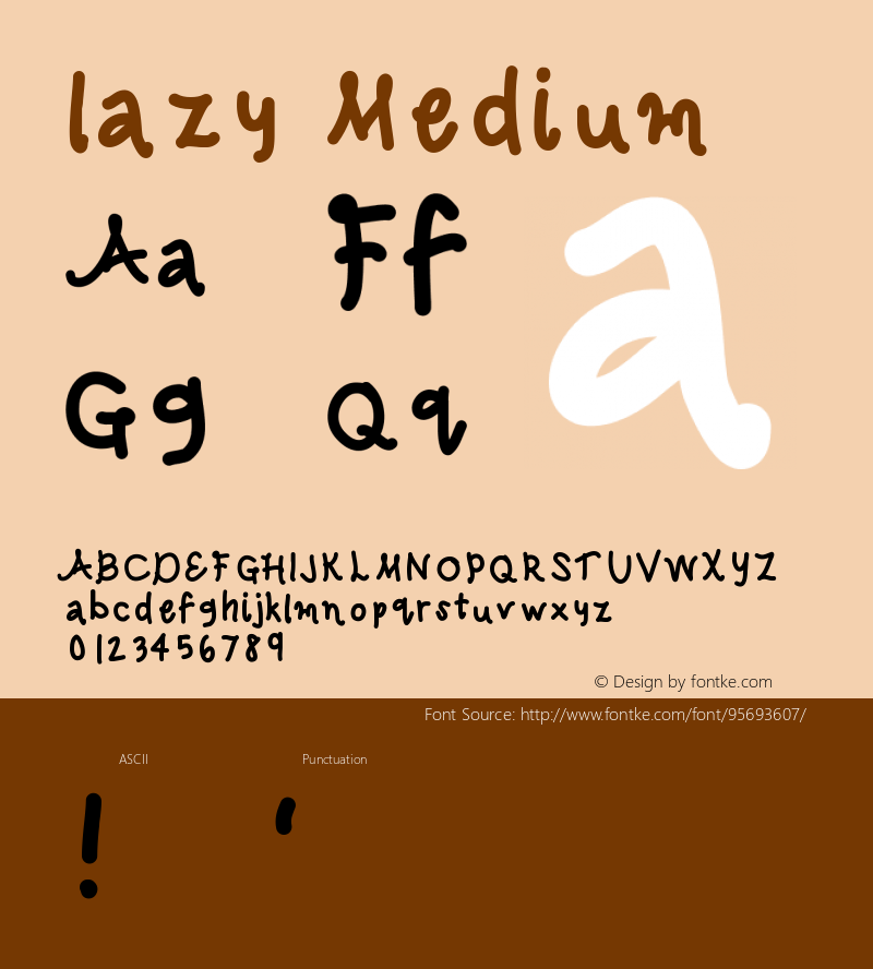 lazy Version 001.000 Font Sample