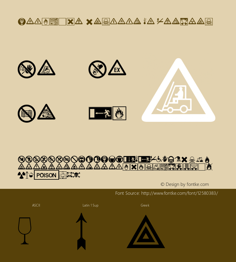 Linotype Warning Pi Regular Version 001.001 Font Sample