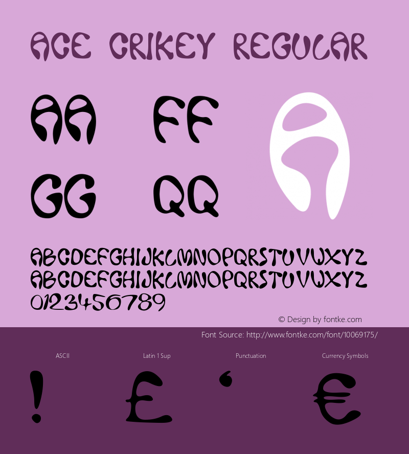 Ace Crikey Regular Version 1.00 Font Sample