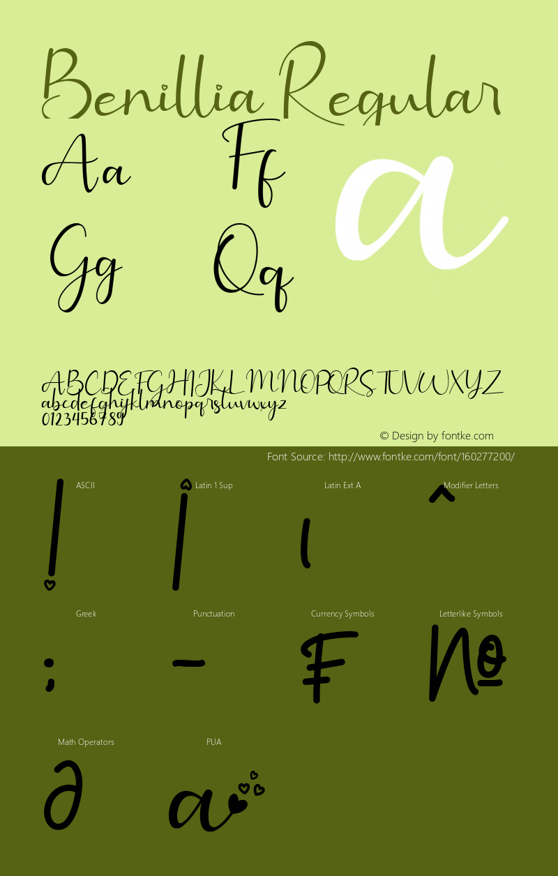 Benillia Version 1.00;August 19, 2020;FontCreator 11.5.0.2430 64-bit Font Sample