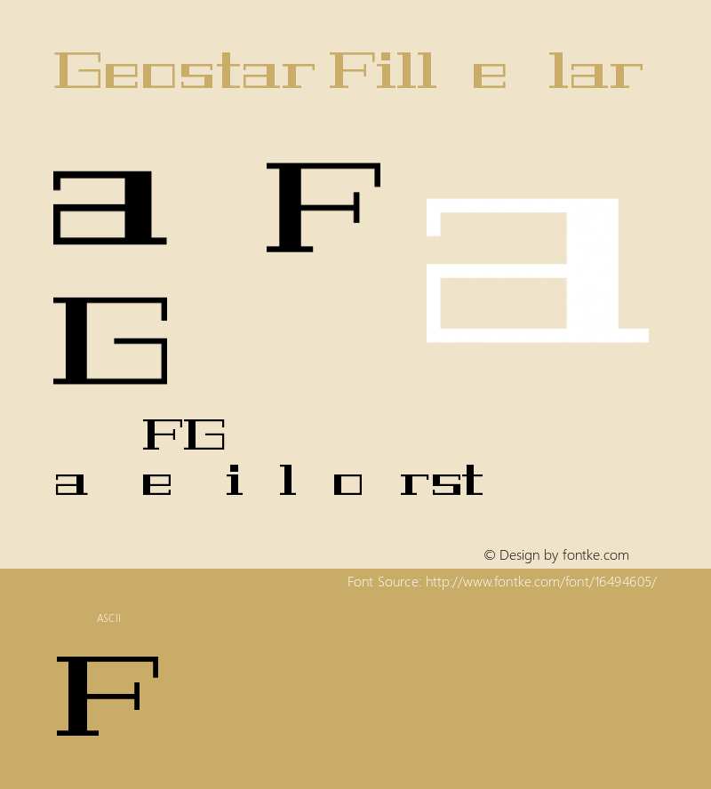 Geostar Fill Regular Version 1.002 Font Sample