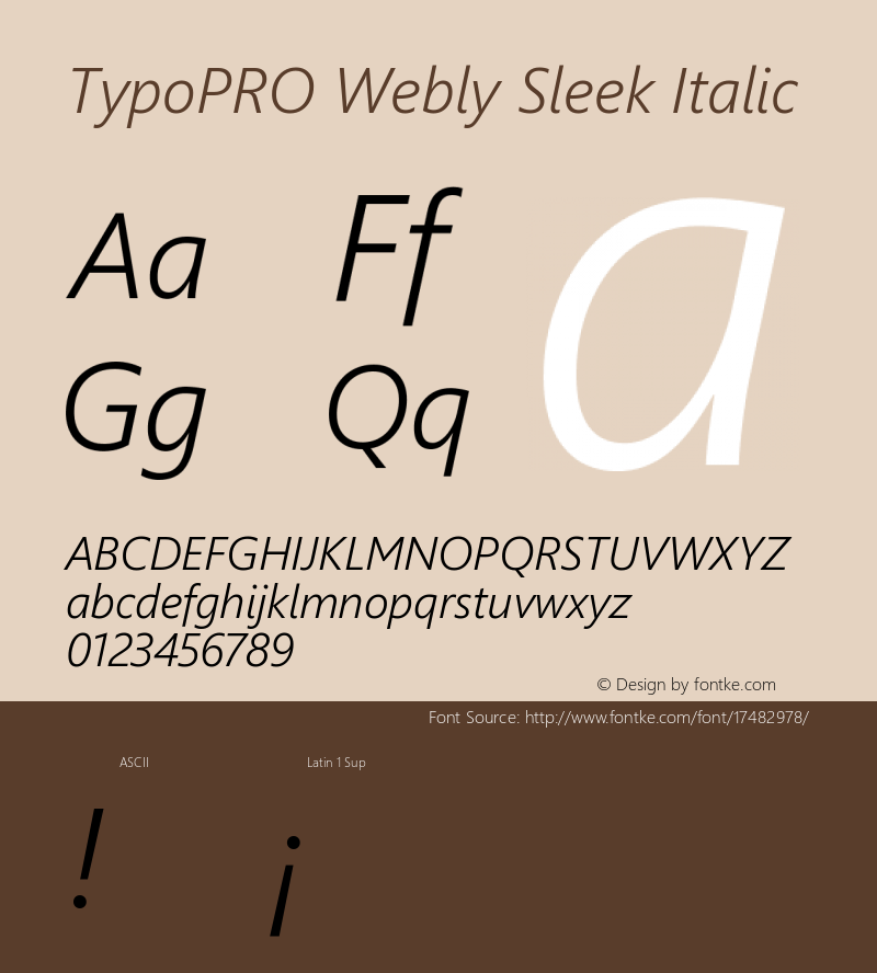 TypoPRO Webly Sleek Italic Version 0.10 January 23, 2013 Font Sample
