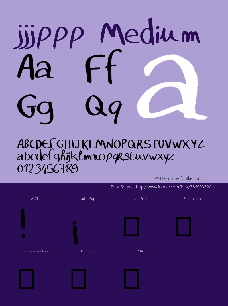 jjjppp Version 001.000 Font Sample