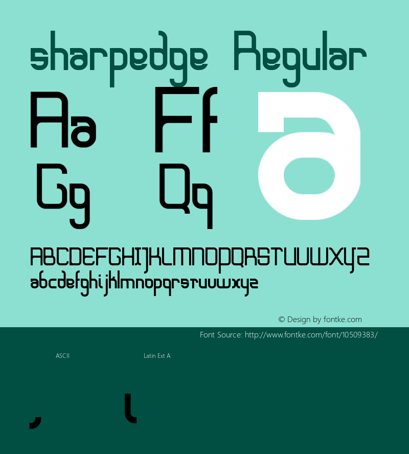 sharpedge Regular Version 001.000 Font Sample