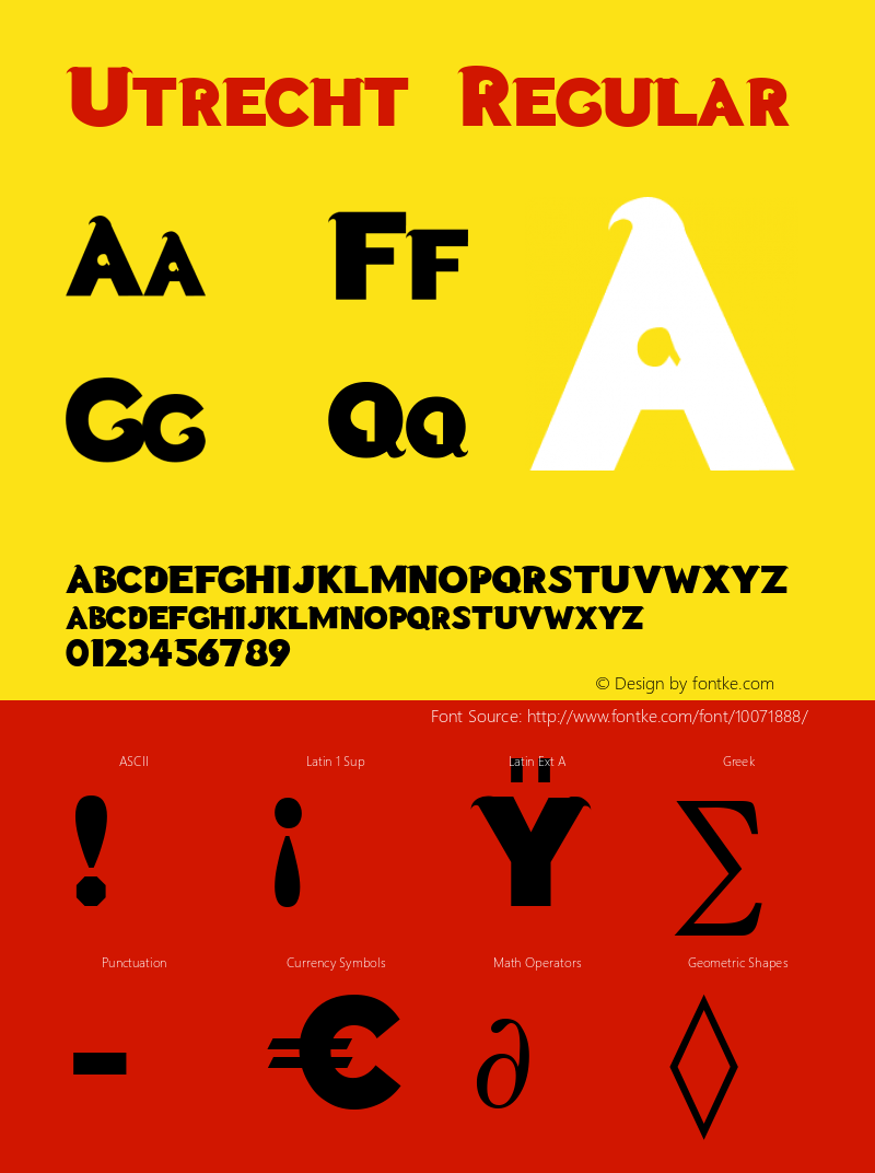 Utrecht Regular Brendel            :10.12.1994 Font Sample