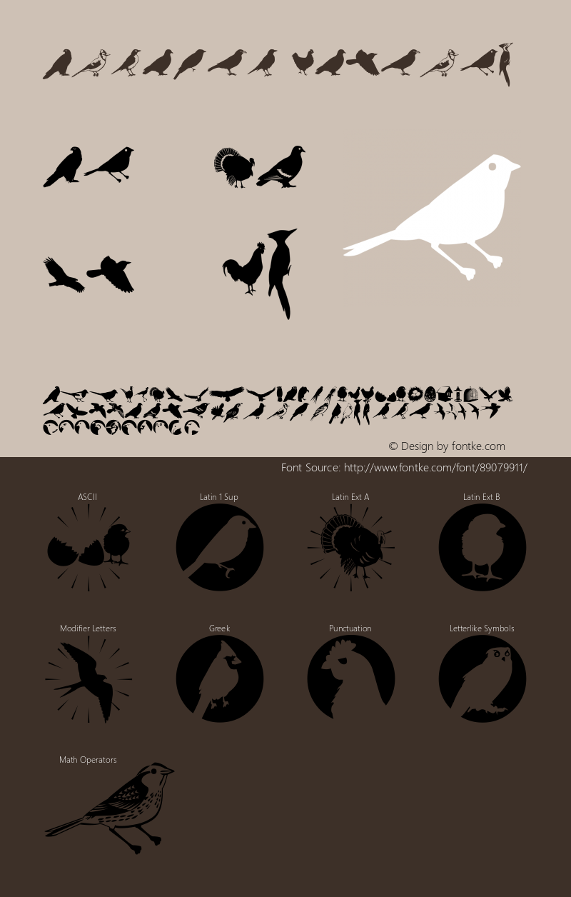 Altemus W95 Birds Version 4.10 Font Sample