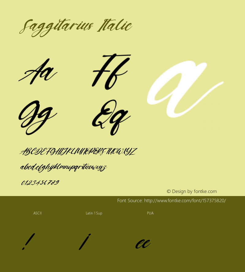 Saggitarius Italic Version 1.00;December 2, 2020;FontCreator 12.0.0.2563 64-bit Font Sample