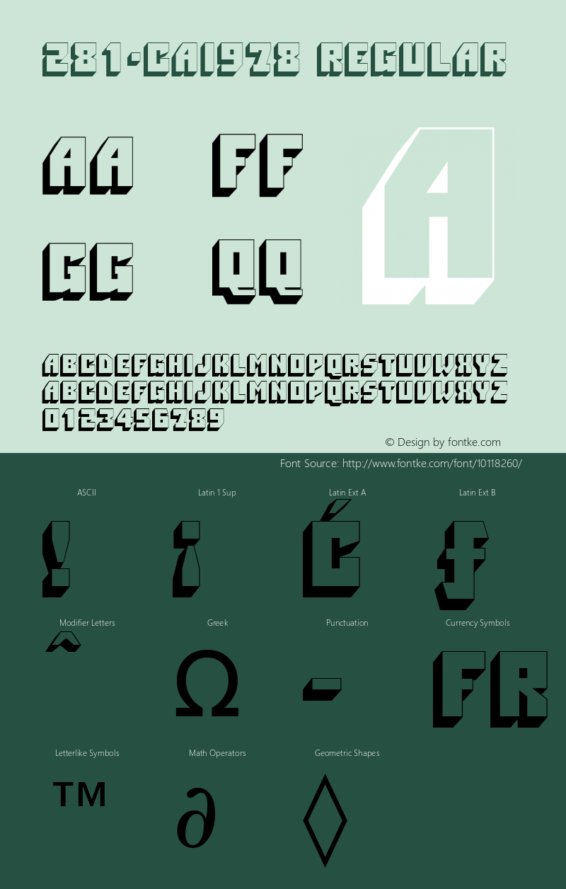 281-CAI978 Regular Version 1.00 November 24, 1992, initial release Font Sample