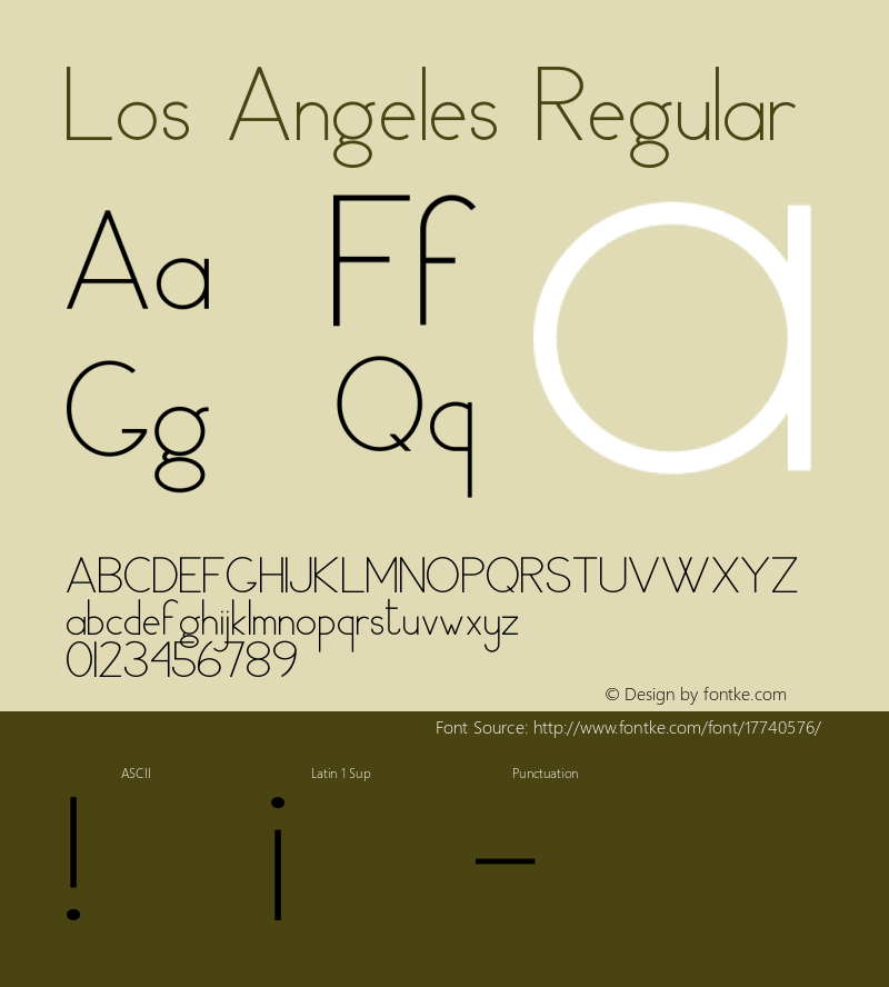 Los Angeles Regular Version 1.007;Fontself Maker 1.0.8 Font Sample