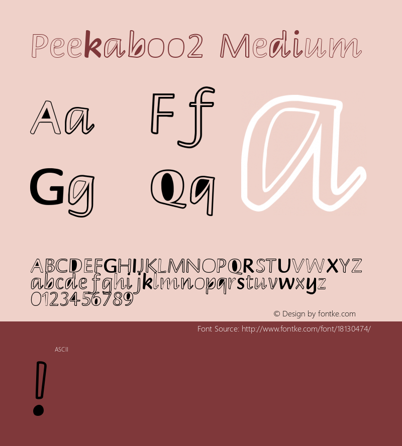 Peekaboo2 Medium Version 1.0 Font Sample