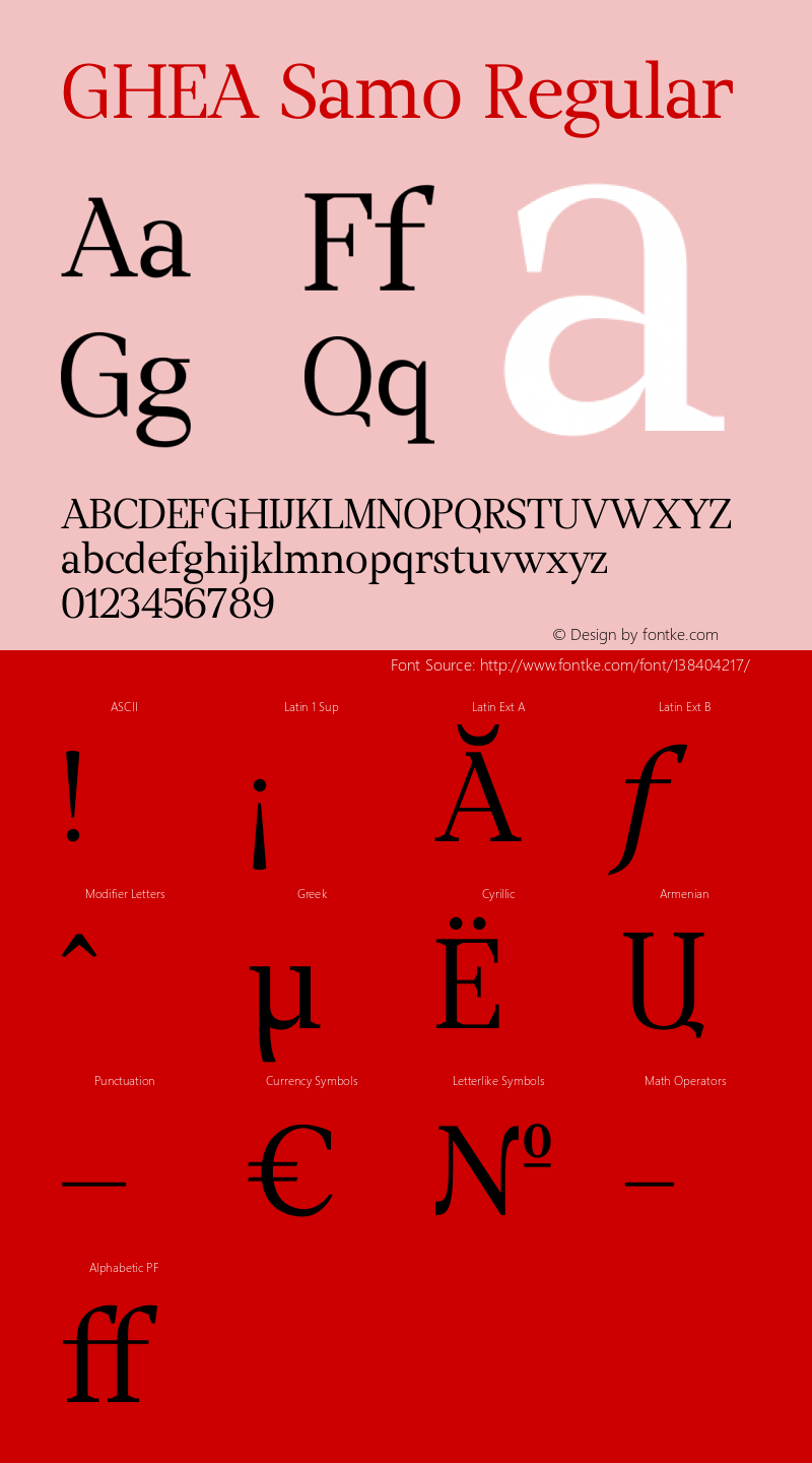 GHEA Samo Regular Version 1.000; wf-rip Font Sample