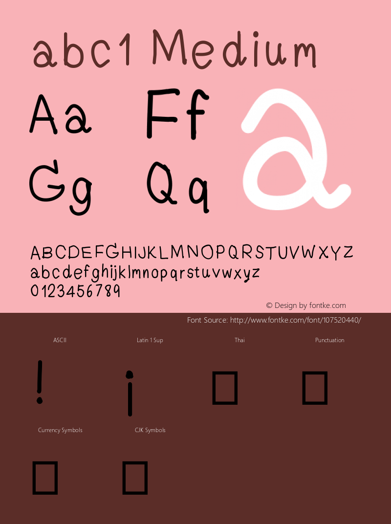 abc1 Version 001.000 Font Sample