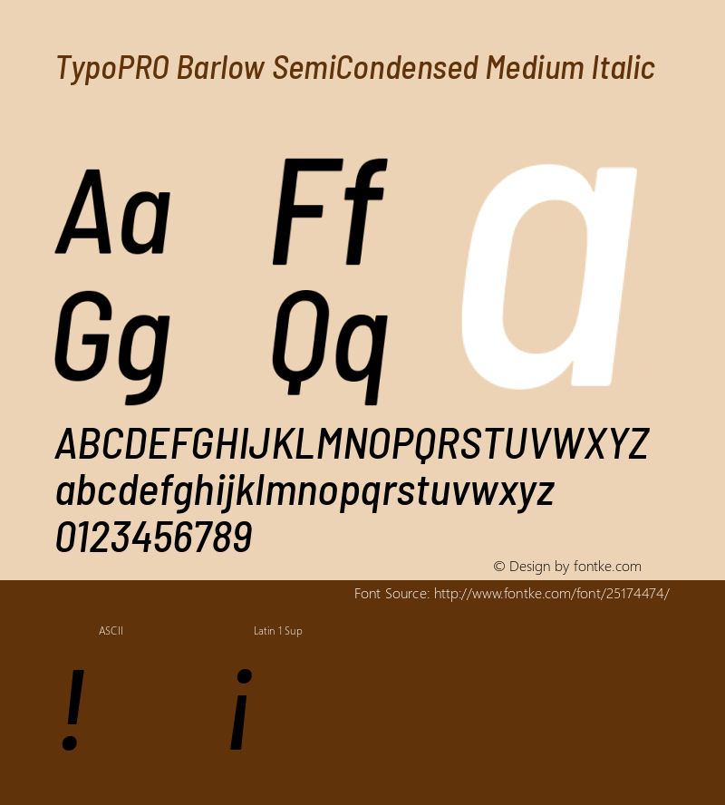 TypoPRO Barlow Semi Condensed Medium Italic Version 1.301 Font Sample