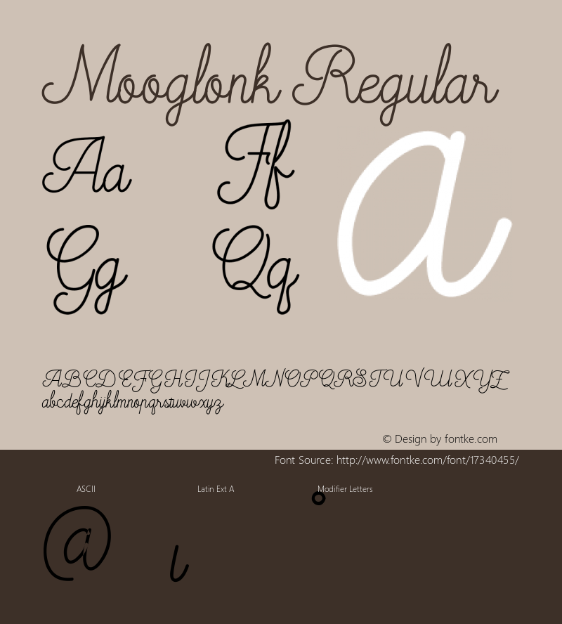 Mooglonk Regular Version 1.000 Font Sample