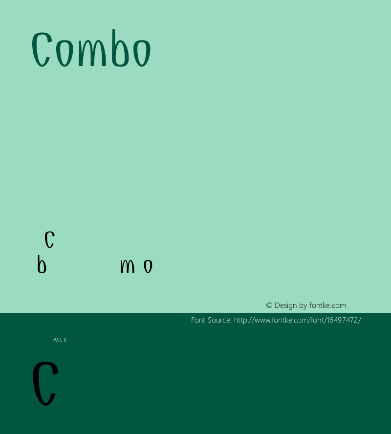 Combo Regular Version 1.001 Font Sample