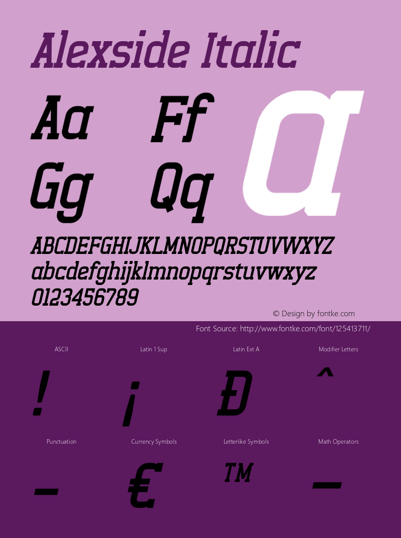 Alexside Italic Version 1.00;March 9, 2021;FontCreator 13.0.0.2683 64-bit Font Sample