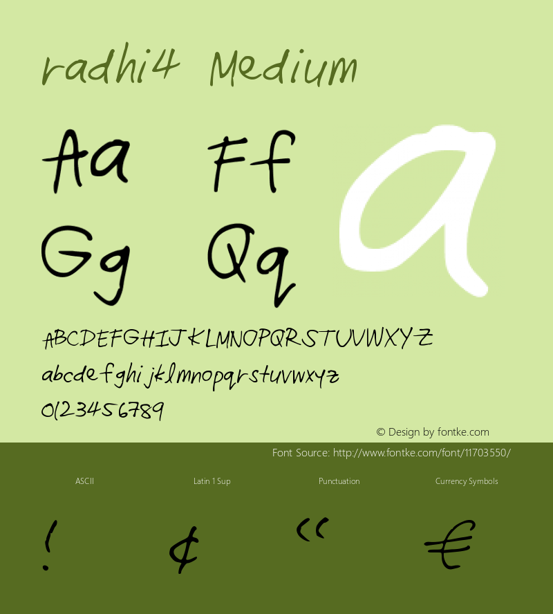 radhi4 Medium Version 001.000 Font Sample