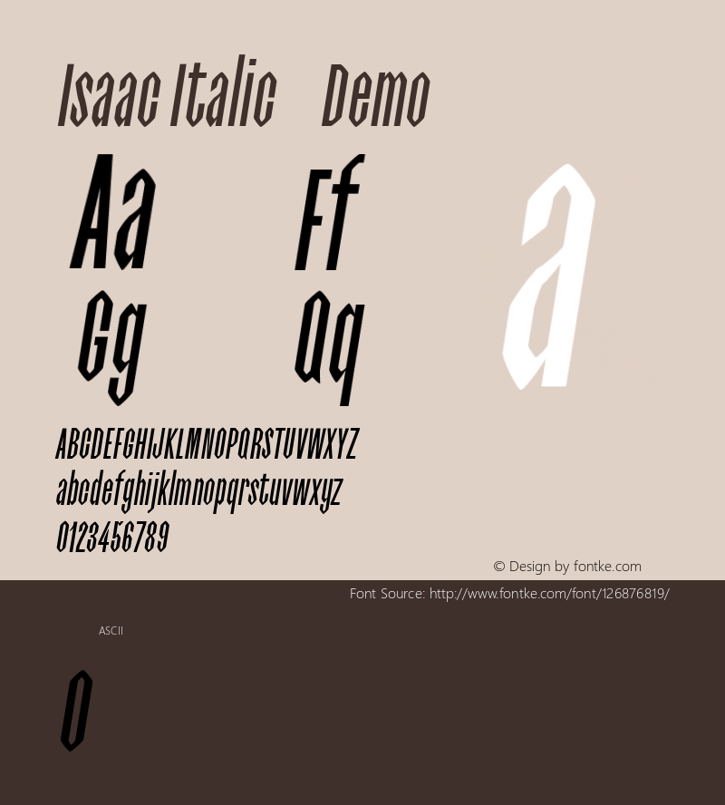 Isaac Italic Demo 0.1.0 Font Sample