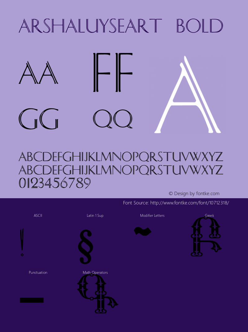 ArshaluyseArt Bold OTF 2.900;PS 002.090;Core 1.0.29 Font Sample