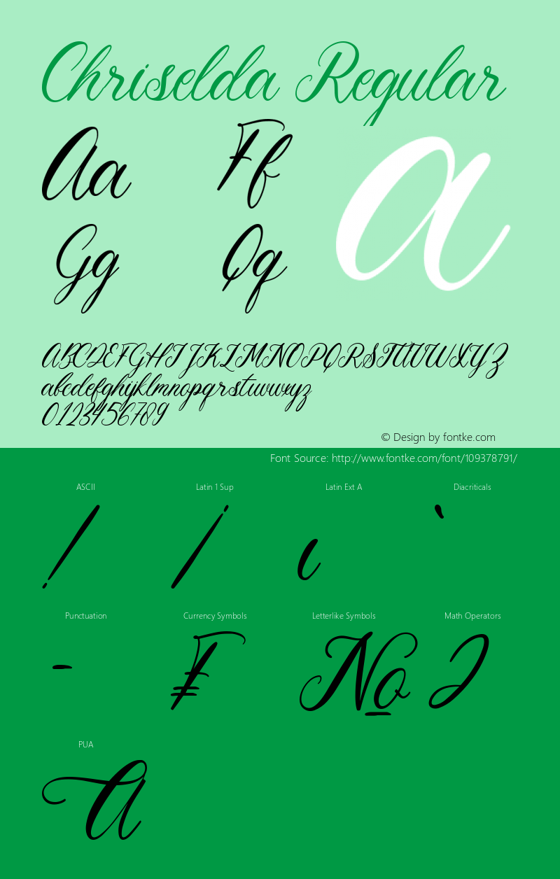 Chriselda Version 1.00;February 4, 2021;FontCreator 13.0.0.2670 64-bit Font Sample