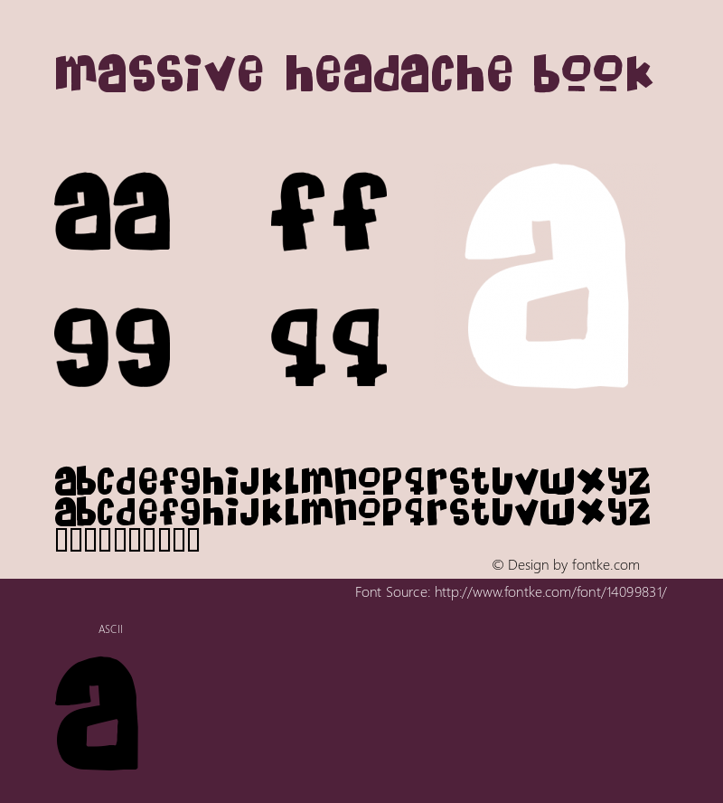 Massive Headache Book Version 2 Font Sample