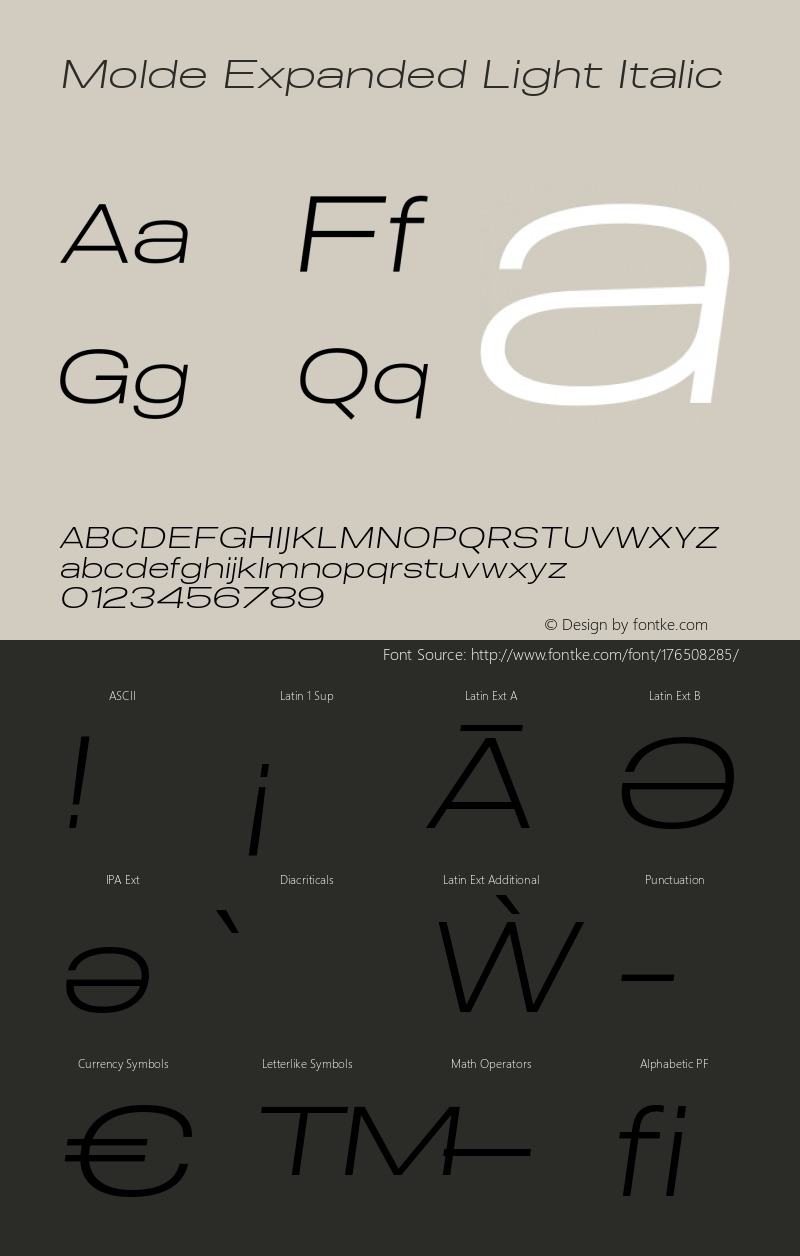 Molde Expanded Light Italic 1.000图片样张