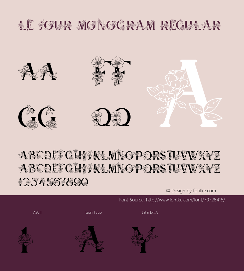Le Jour Monogram Version 1.00;June 15, 2020;FontCreator 12.0.0.2567 32-bit Font Sample