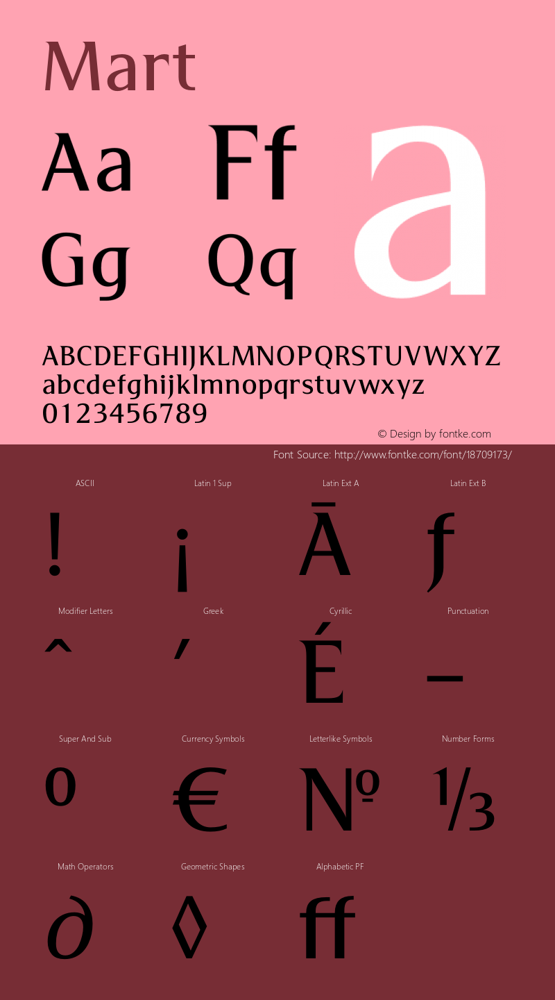 Mart ☞ Version 4.001;com.myfonts.easy.no-comment-group-ltd.mart.regular.wfkit2.version.4bLn Font Sample