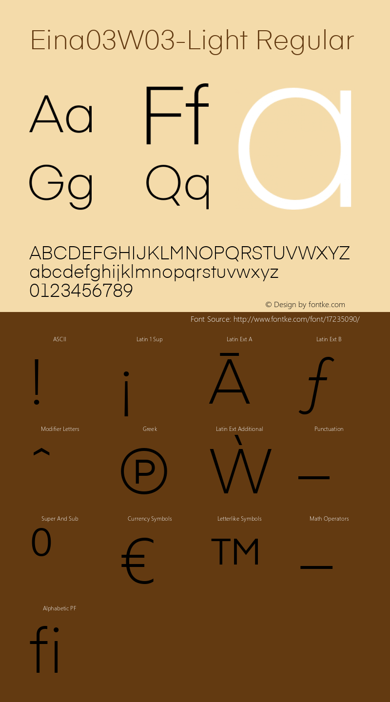 Eina03W03-Light Regular Version 1.00 Font Sample