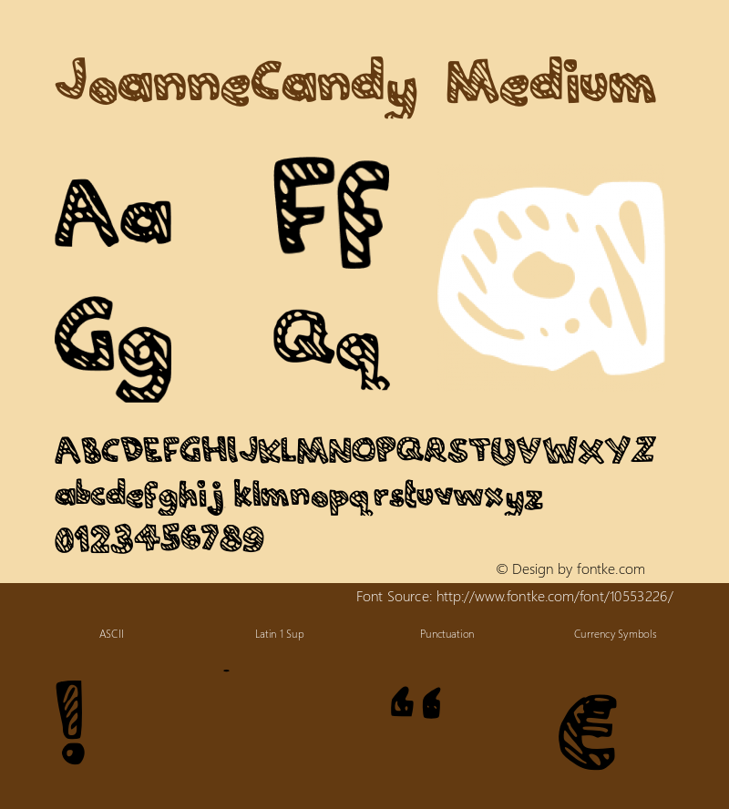 JoanneCandy Medium Version 001.000 Font Sample