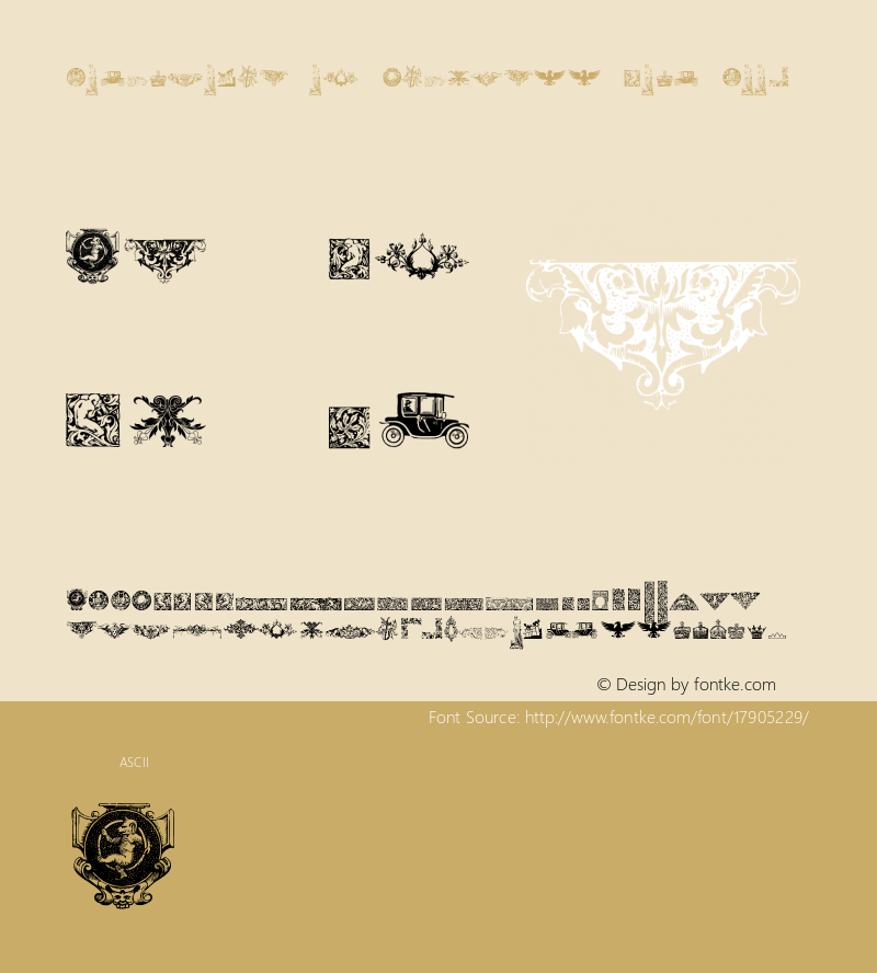 Cornucopia of Dingbats Four Book Version 1.000 2013 initial r Font Sample