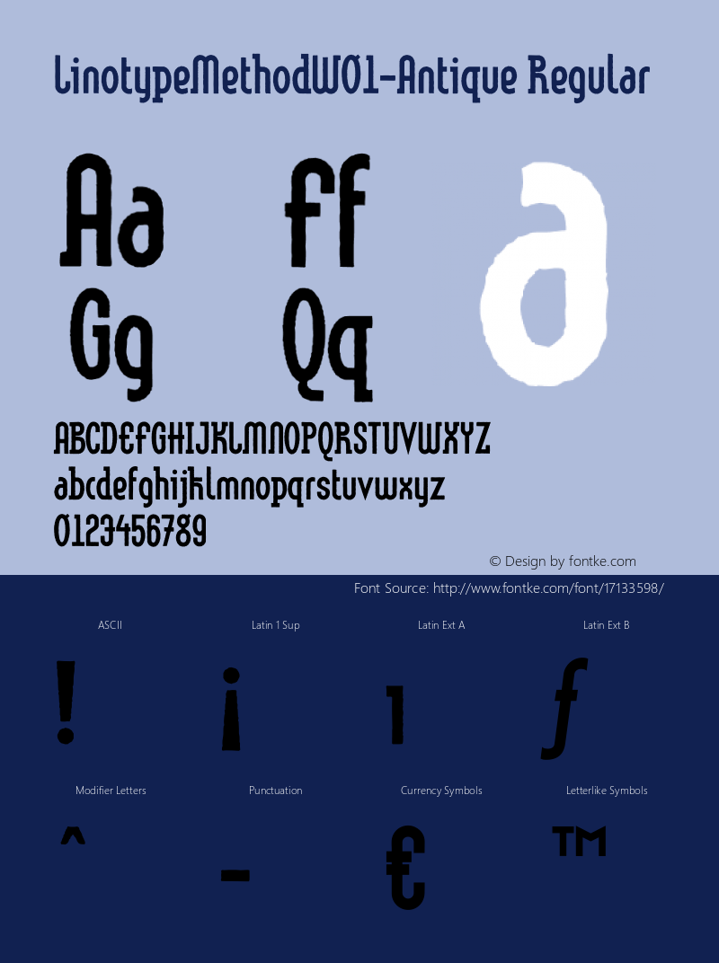 LinotypeMethodW01-Antique Regular Version 1.01 Font Sample