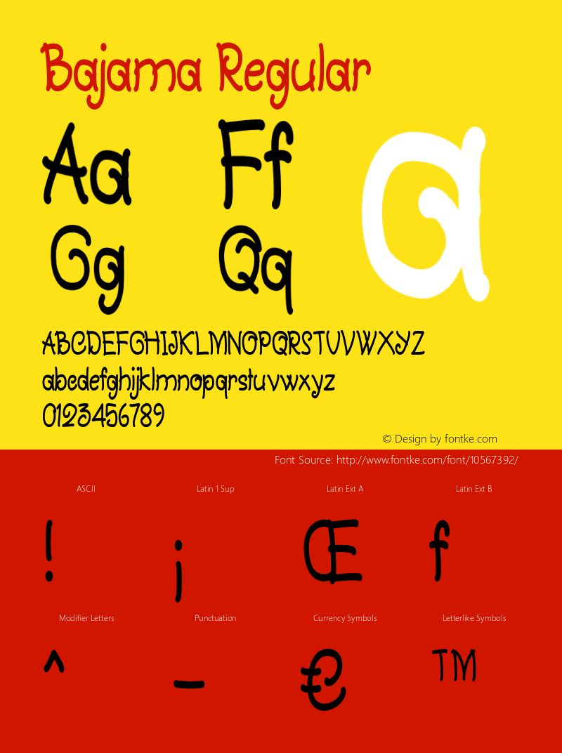 Bajama Regular Version 1.000 Font Sample