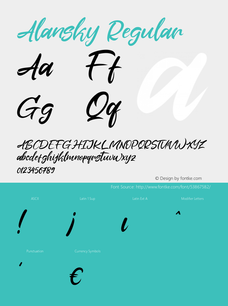 Alansky Version 1.000 Font Sample