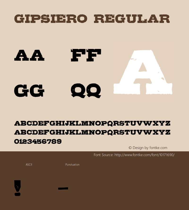 Gipsiero Regular Macromedia Fontographer 4.1 14.2.2006 Font Sample
