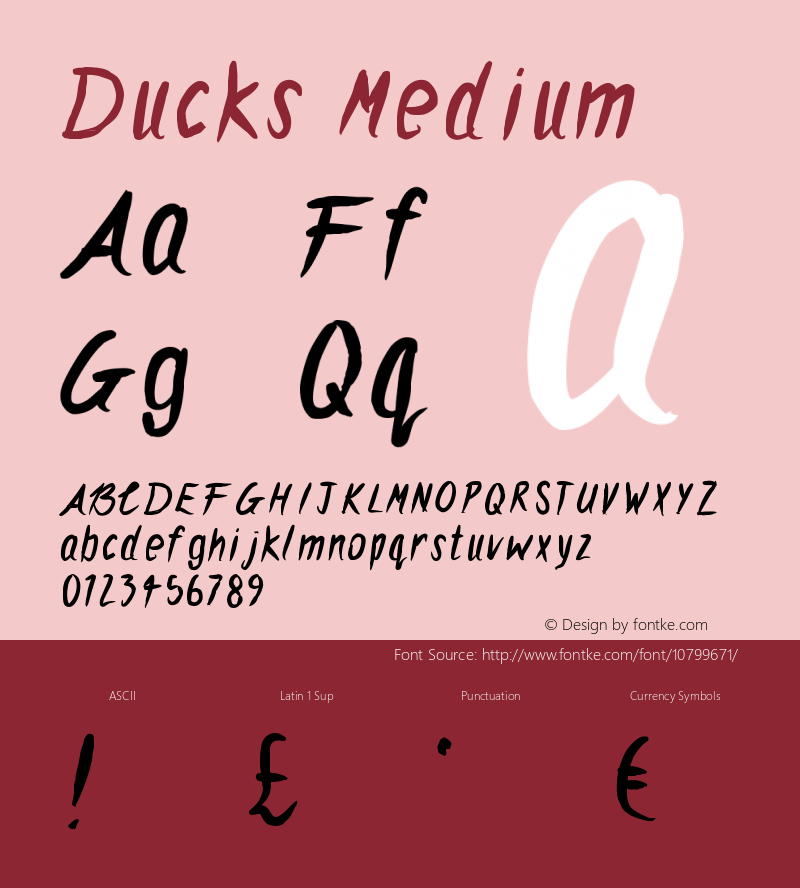 Ducks Medium Version 001.000 Font Sample