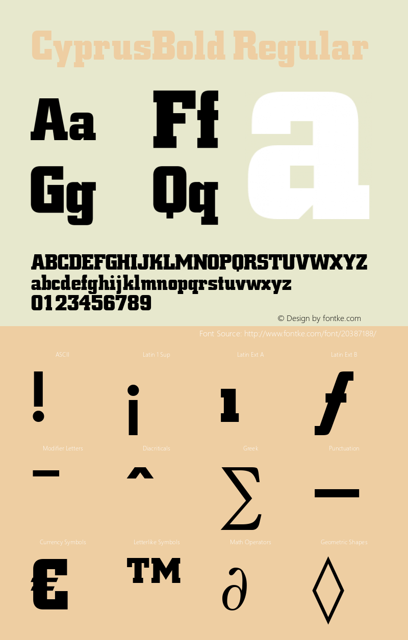 CyprusBold Brendel            :30.11.1994 Font Sample