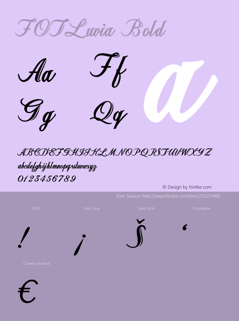 FOTLuvia-Bold Version 1.000 Font Sample