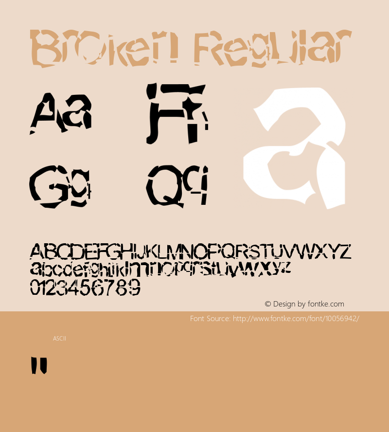 Broken Regular Blah Font Sample