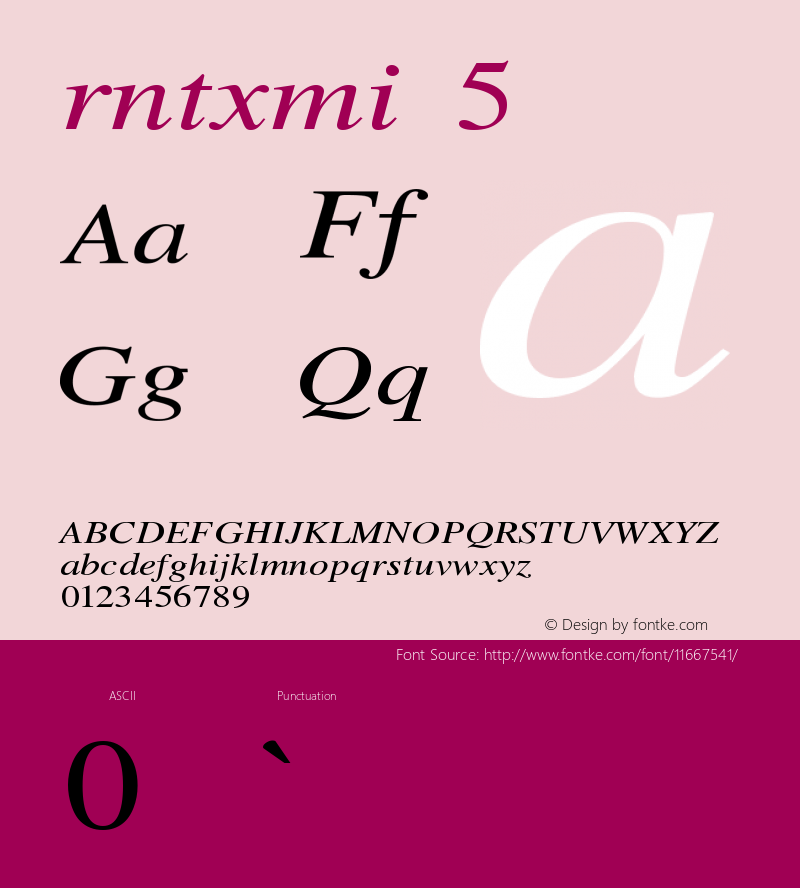 rntxmi 5 Version 001.000 Font Sample