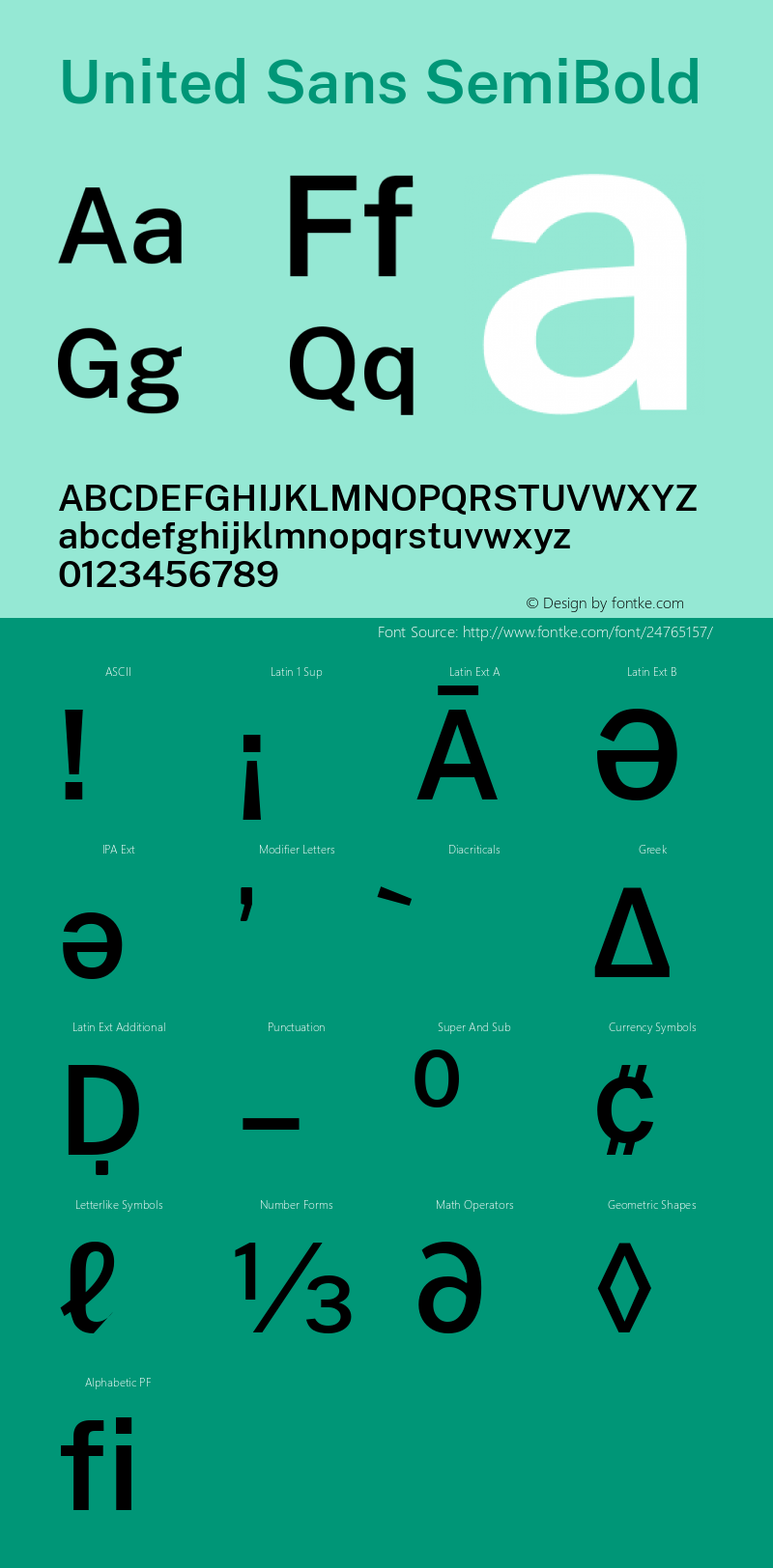 United Sans SemiBold Version 1.000 Font Sample
