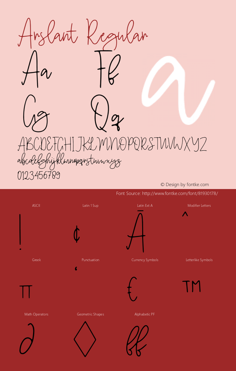 Arslant  Font Sample