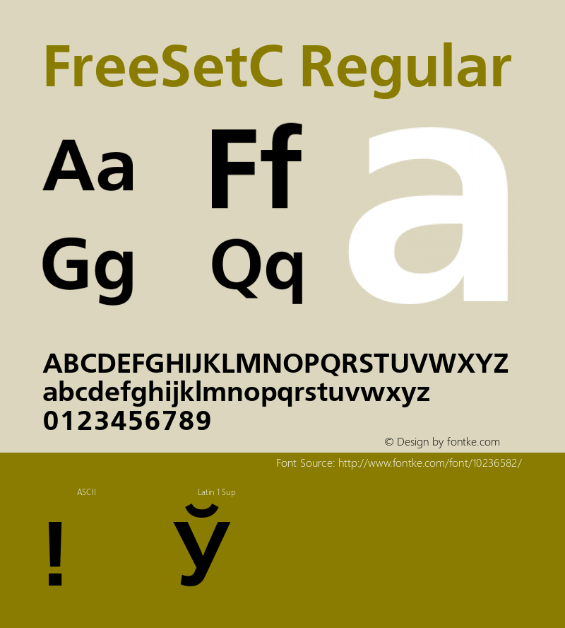 FreeSetC Regular 001.000 Font Sample