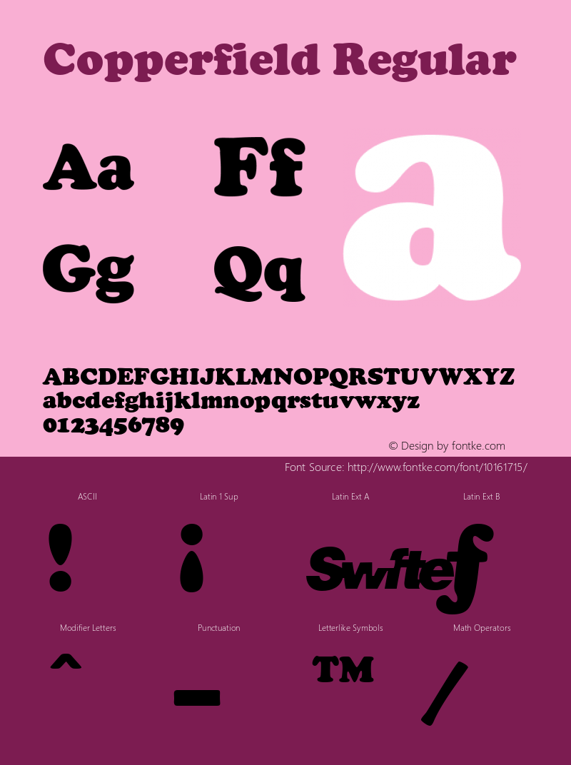 Copperfield Regular Rev. 002.002 Font Sample